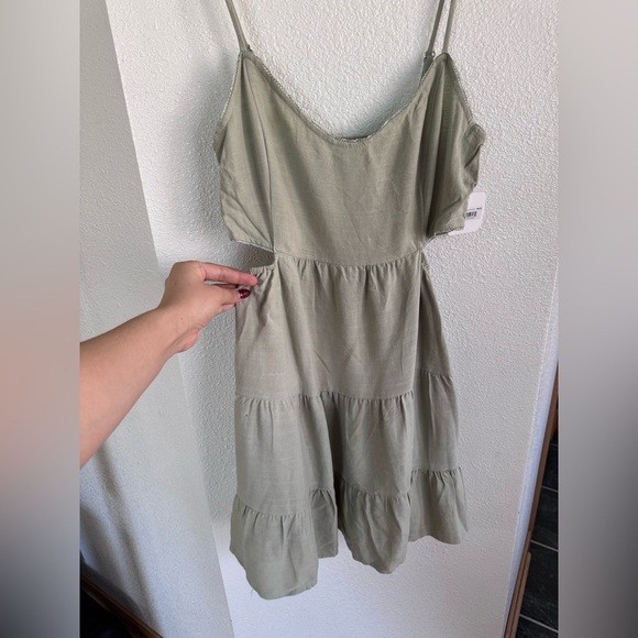 Altar'd State Sage Green Midi Cutout Dress - Picture 4 of 10